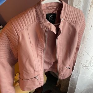 Pink faux leather jacket